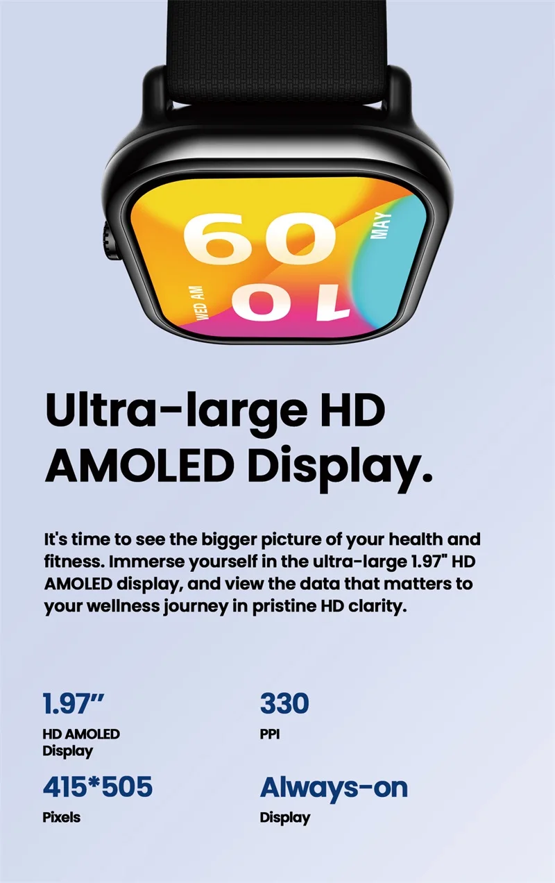 Original Zeblaze GTS 3 Pro 2023 Men Smartwatch 1.97' HD AMOLED Touch Screen BT Call Blood Oxygen Smart Watch for Android IOS