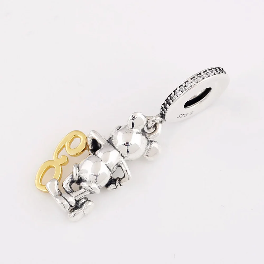 

Authentic 925 Sterling Silver Bead Mouse's 90TH Anniversary Dangle Charm Fit Pandora Women Bracelet Bangle Gift DIY Jewelry