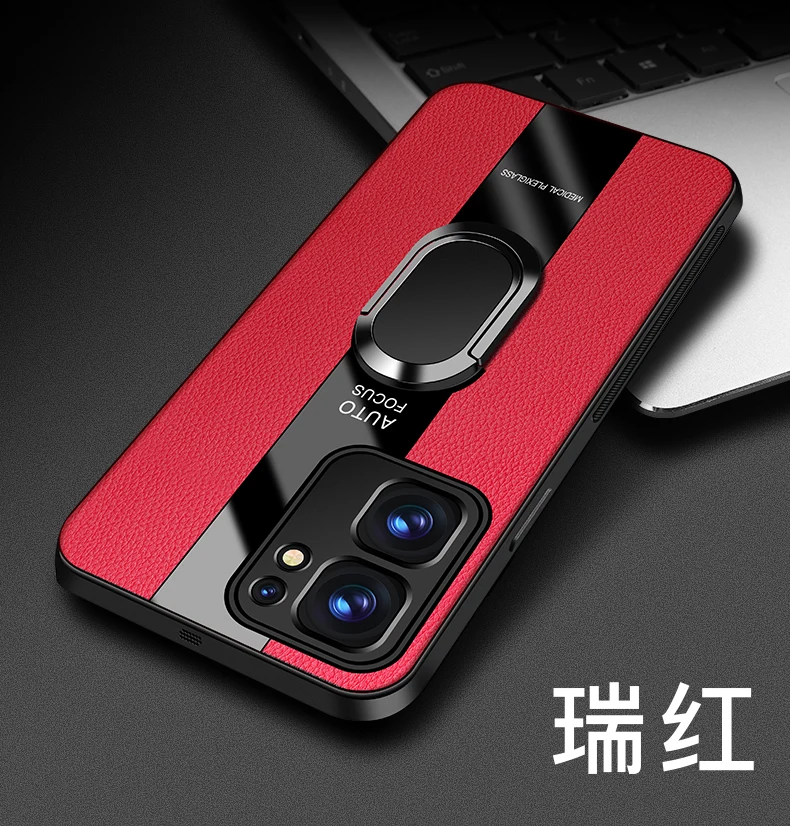 Luxurious Leather Magnetic Stand Cover with Racing Style Shockproof Bumper