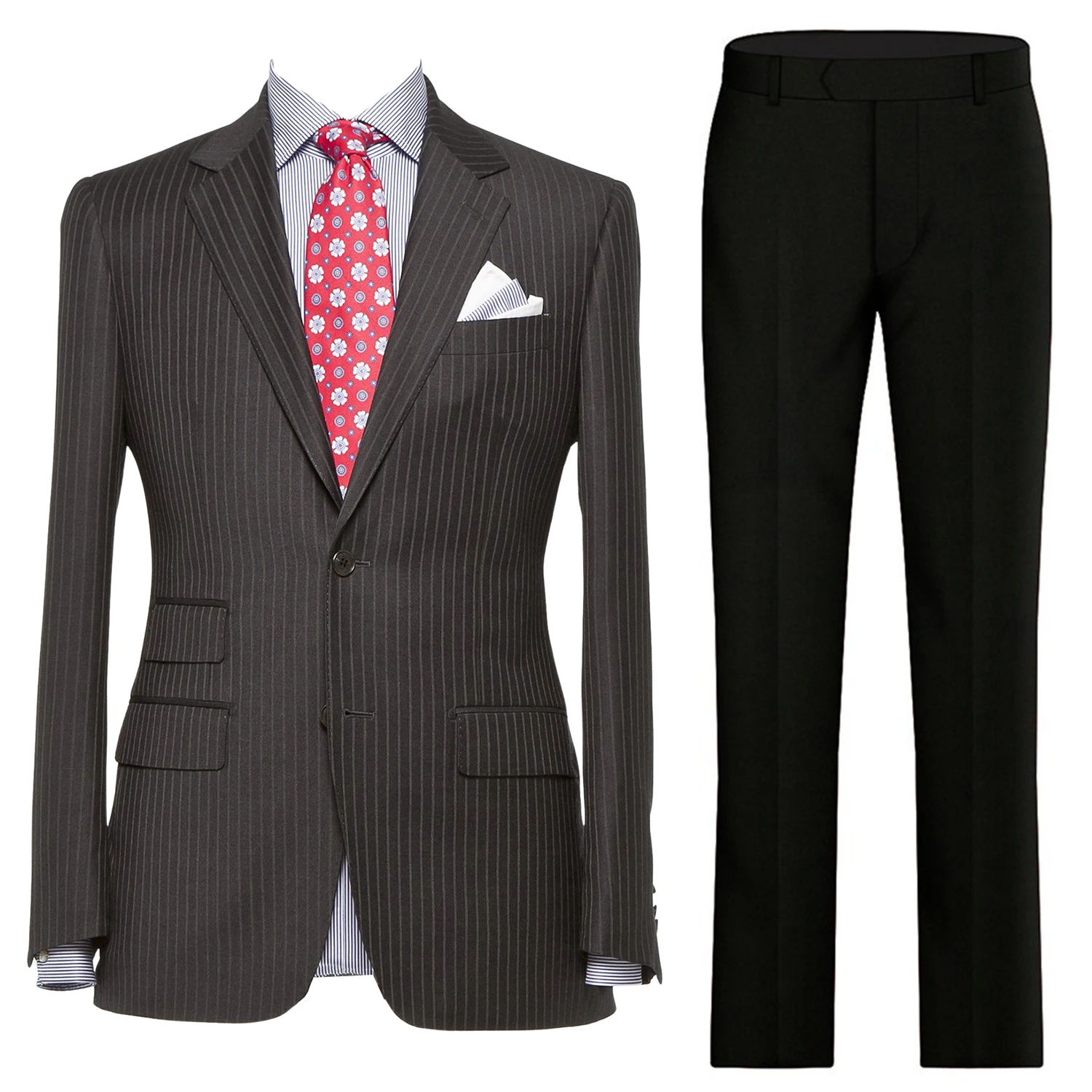 Men's Suit Stripe Jacket Two Buttons Notch Lapel Two Pieces Wedding Dinner Formal Tuxedos