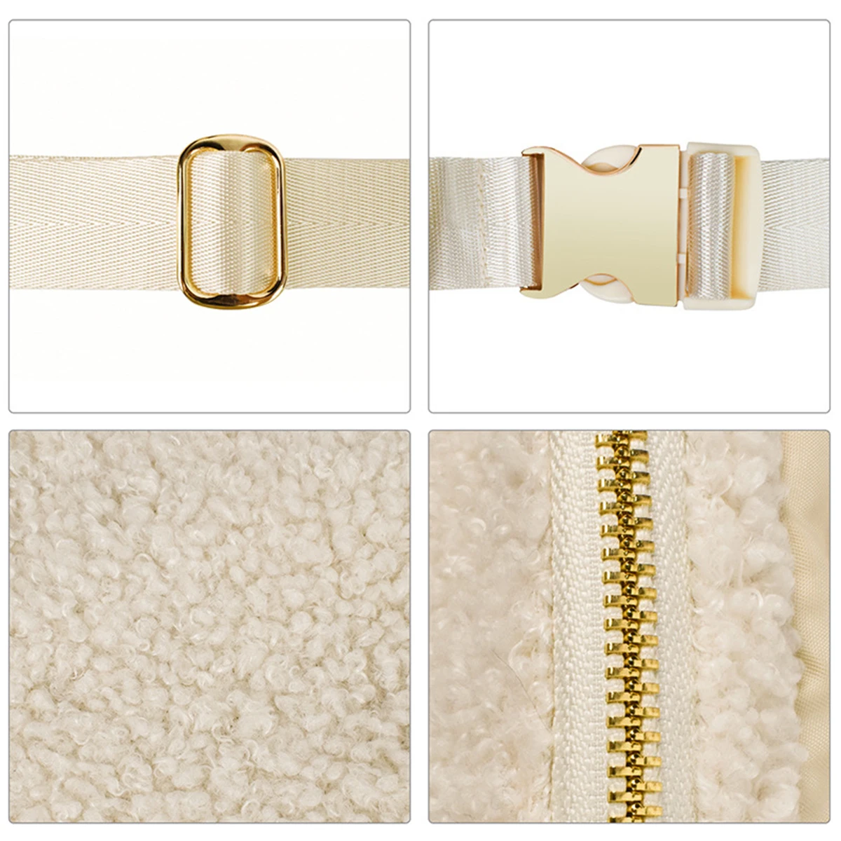 Unisex Unisex Fleece Belt Bag Metal Buckle Adjustable Shoulder Strap Fanny Pack for Travel Run Outdoor Cycling and Shopping