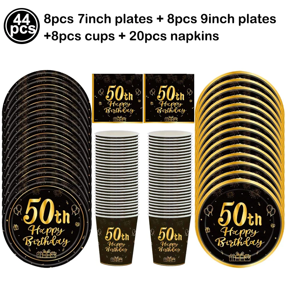 Adult Birthday Celebration Disposable Tableware and Party Decor Set