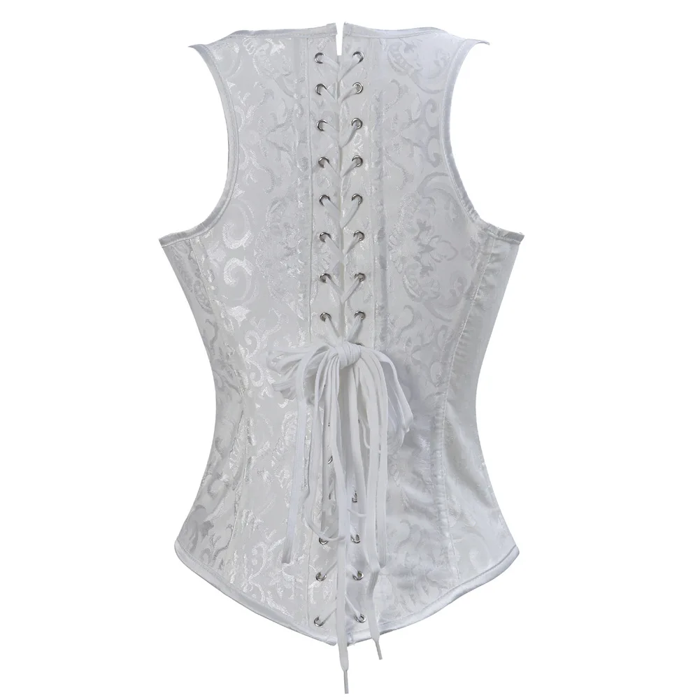 Underbust Corset Plus Size Steel Boned Vest Basques Bustiers Lingerie For Women Top Sexy Corsetto Shoulder Strap Blue White corset bustier top waist corset lace lingerie lace corset lace lingerie set