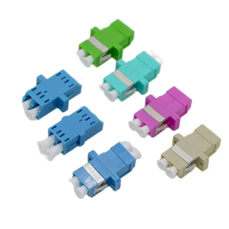 Conector de Acoplador de Adaptador de Fibra Óptica lc pc Apc Om3 Om4 Único Modo Duplex Fibra Óptica Flange Especial Atacado 50 Peças Novo