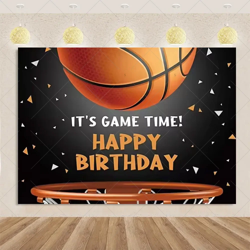 Basketball-Themed Birthday Party Backdrop & Photo Prop Banner