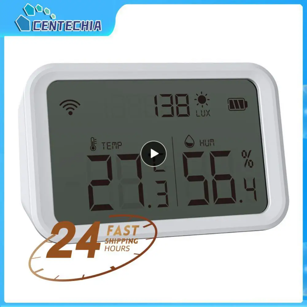 

1~10PCS Indoor Light Induction Detecter Wifi Hygrometer Thermometer Wireless Smart Temperature Humidity Sensor Tuya