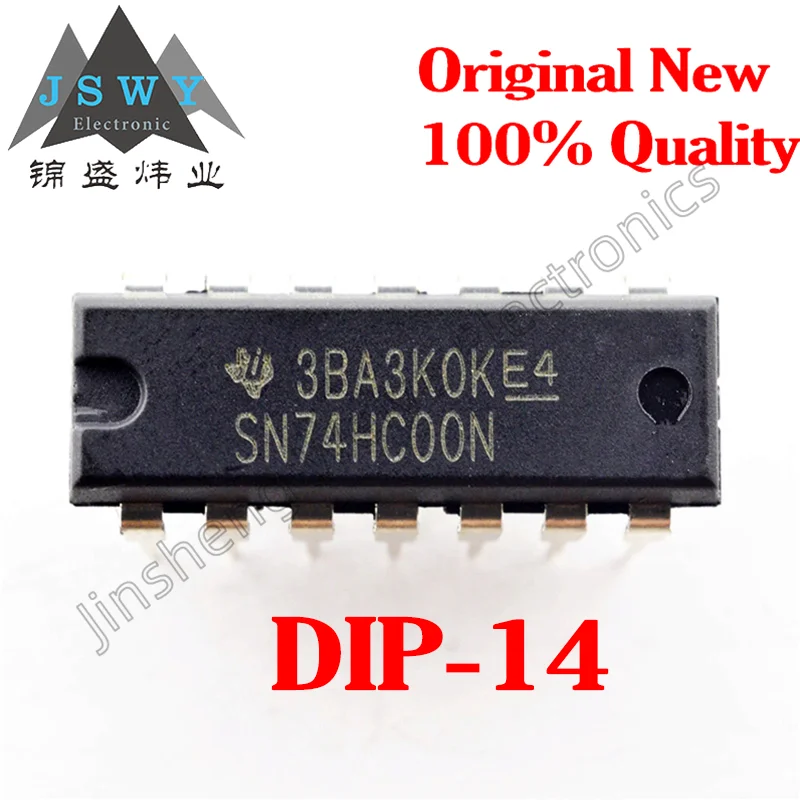 

4 pieces Free shipping 74HC00 74HC00N SN74HC00N DIP14 Positive 4-2 input NAND logic IC Electronics