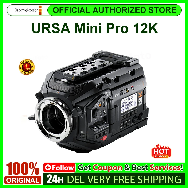 블랙매직 디자인 URSA 미니 프로 12K 디지털 시네마 카메라 슈퍼35 HDR CMOS 센서 (PL 마운트, EF 마운트, F 마운트 지원)