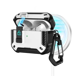 Shockproof Earphone Cover with Security Lock and Hook Holder - Full Body Protection - Airpods Pro 3 (White)