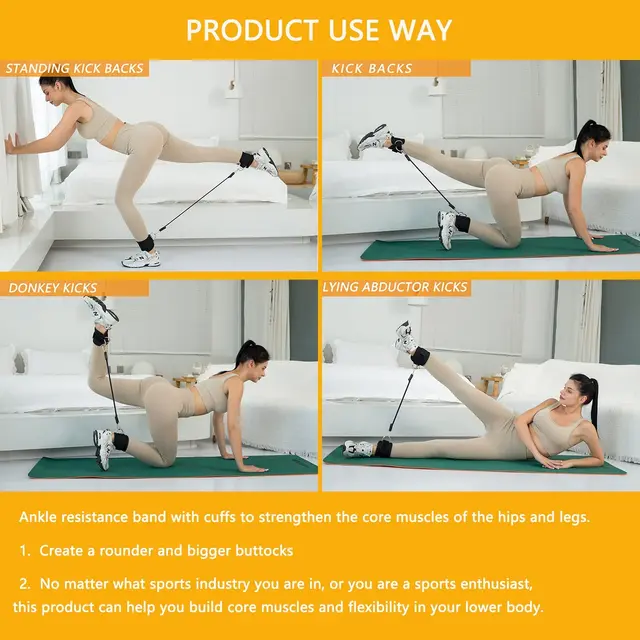 Elastic Resistance Band Suit, Ankle Straps, Gym Equipment, Home Legs Fitness, Workout Sport Equipment, High Quality, 7Pcs 4