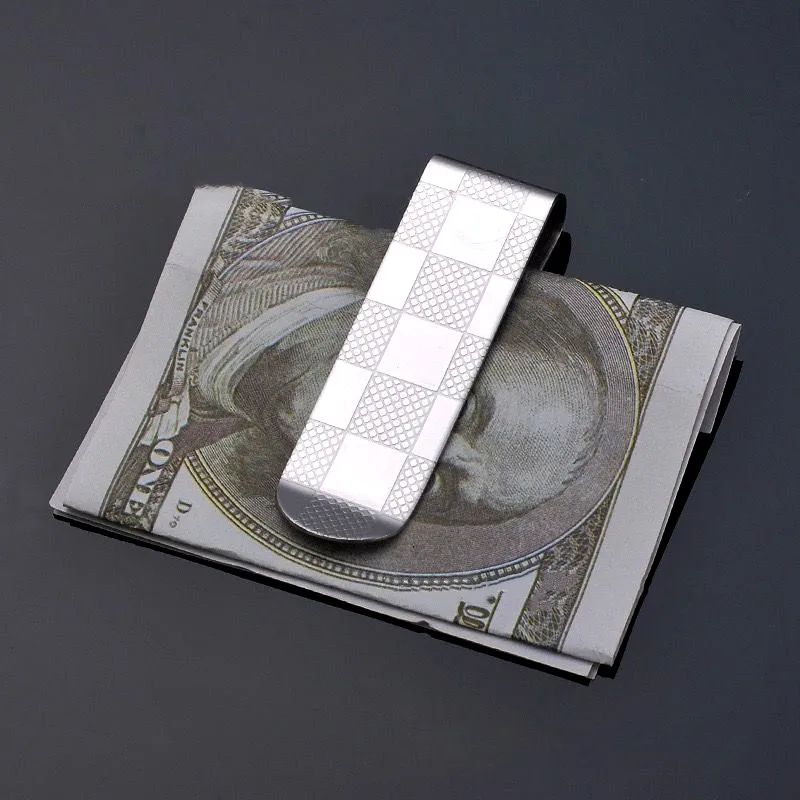 Custom Lettering High Quality Stainless Steel Metal Money Clip Wallet for Men Women Fashion Coin Dollar Cash Clamp Holder 40-008