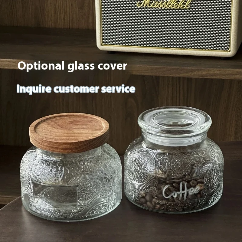 Retro Glass Jar Sealed Storage Jar Moisture-Proof Sugar Jar Tea Jar Food-Grade Storage Jar Glass Jar Kitchen Food Seasoning Suga 5