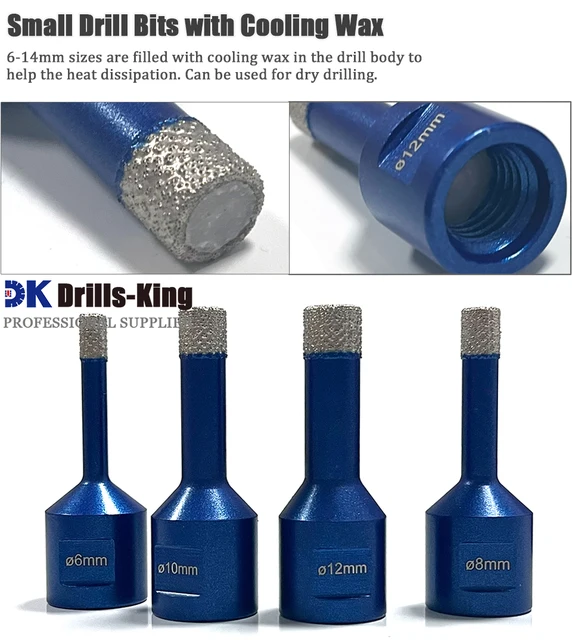 Set 15 Seghe A Tazza Diamantate Da 6mm - Per Forare Vetro, Ceramica E Piastrelle