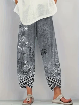 Plus Size Tie Dye Pants Women Loose Wide Leg Casual Trousers