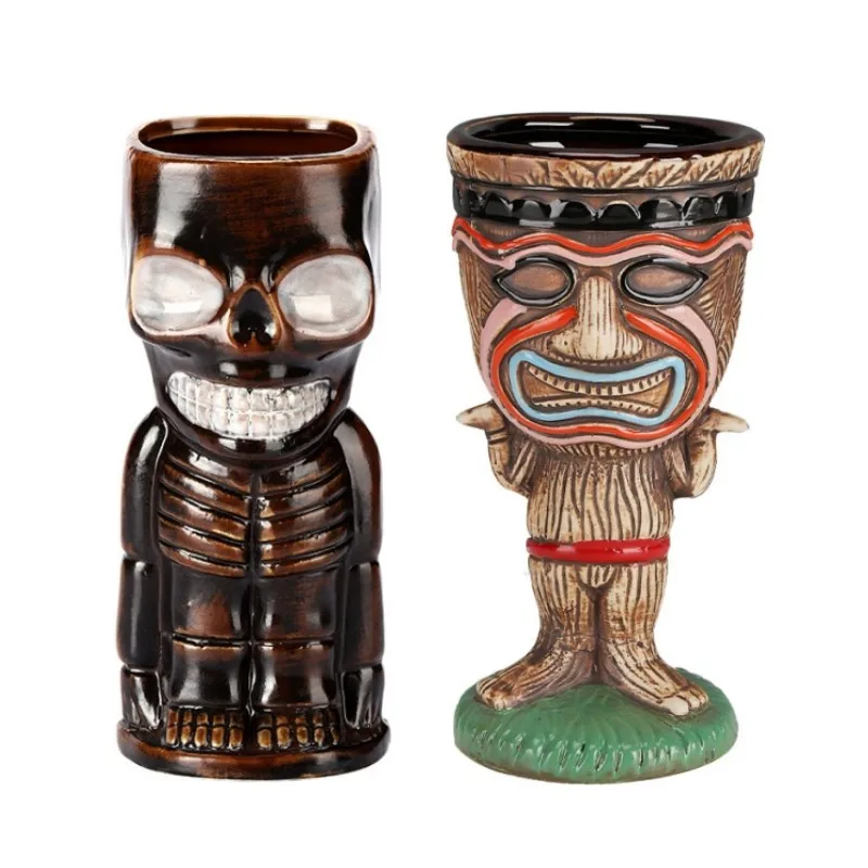 Timeless Classic 250-500ml Tiki Cup Hawaiian Skull Poker Girl Zombie Cocktail Beer Cool Drinks Mug Interesting Drinkware Gift
