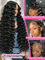 250 densité birman cheveux bouclés perruque 30 40 pouces vague lâche 13x6 HD dentelle avant perruques de cheveux humains 13x4 vague profonde frontale perruque pour les femmes 6