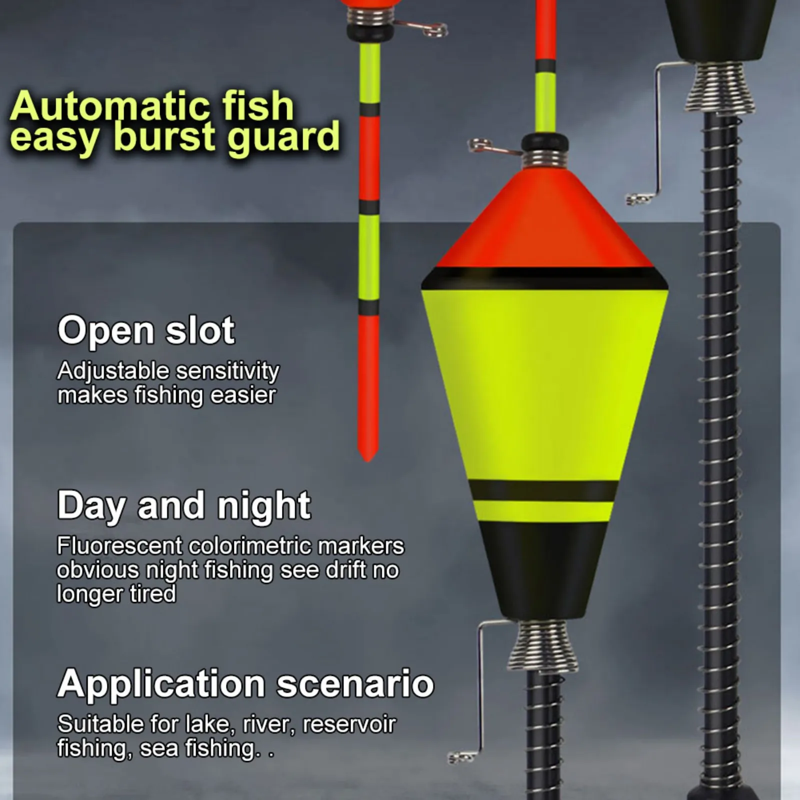 Portátil Luminosa Pesca Automática Float Ganchos, Fast Pesca Bobber Set, dispositivo De Flutuador De Pesca, acessórios De Pesca