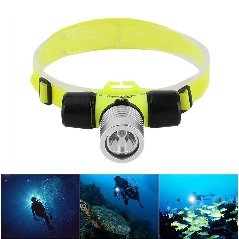 18650 Underwater 50M 2000Lm T6 LED Swimming Headlight Diving Headlamp Charger 