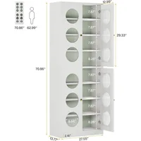 70-Inch Tall Shoe Cabinet with 4 Doors, 8-Tier Narrow Shoe Rack for Entryway, 24 Pairs Modern Tall Storage Cabinet 2