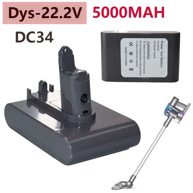 Batteria Ricaricabile Agli Ioni Di Litio 22.2V 5000Mah Per Dyson Dc31 Dc34 Dc35 Dc45 Dc44 Animal Type B 202932-06 965557-01 203389-01