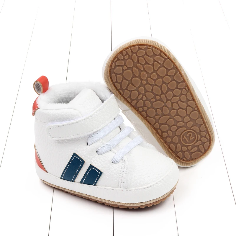 Baby Winter and Autumn Toddler Infant First Walking Shoes Ankle-covered TPR Sole Anti-slip Soft PU 2023 New Arrival 11cm12cm13cm 6