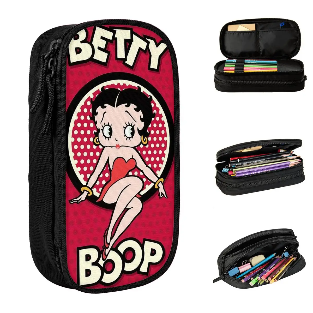 

Lovely Cartoon Girl BBetty Pencil Case Pencilcases Pen Holder for Girl Boy Big Capacity Bag Students School Gifts Stationery