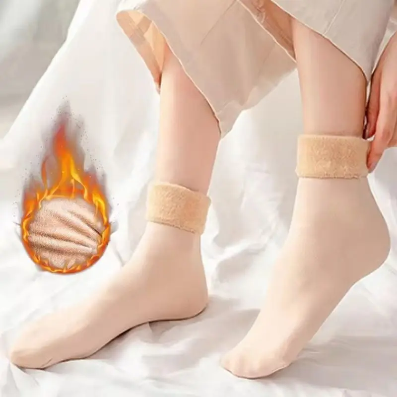 Men Women Winter Socks 1/5/10 Pairs Thicken Warm Short Thermal Cashmere Wool Nylon Snow Velvet Boots Home Floor
