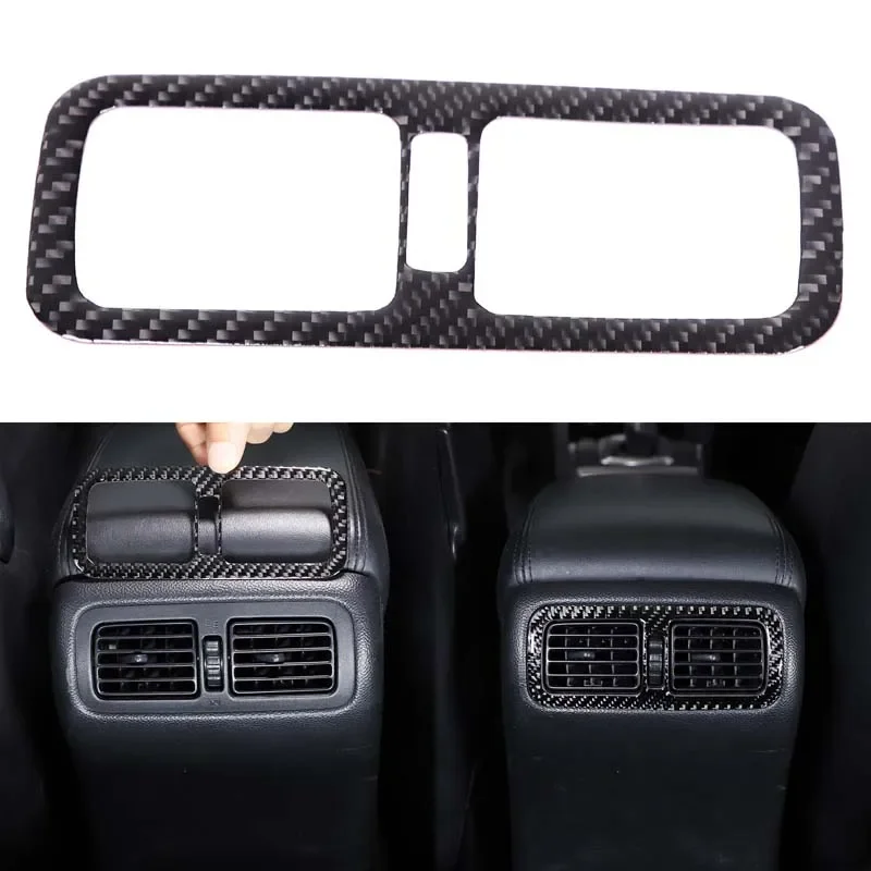 

For 2007-2013 Infiniti G25 G35 G37 Soft Carbon Fiber Car Rear Air Outlet Frame Covers Sticker Decoration Car Accessories