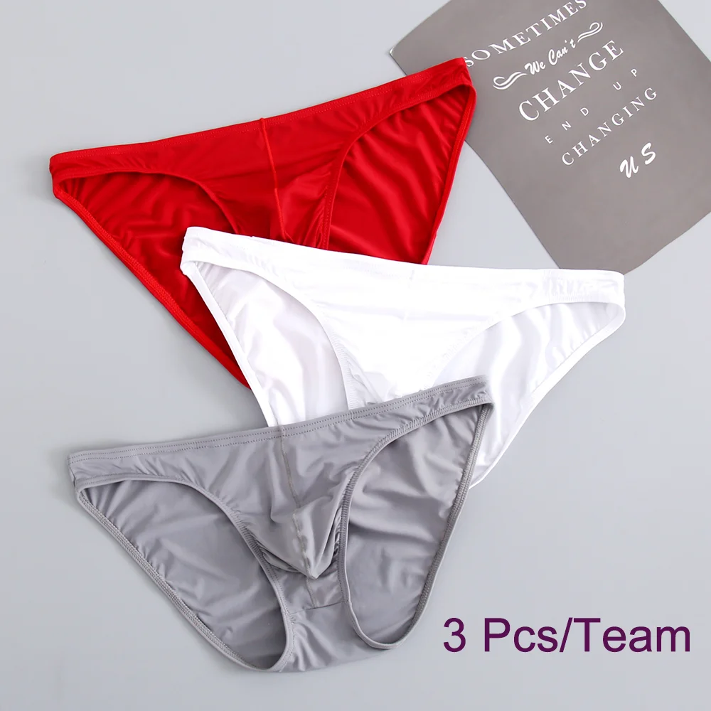 Men Underwear Mens Briefs Nylon Pouch bulge Breathable Male Panties 3 Pcs