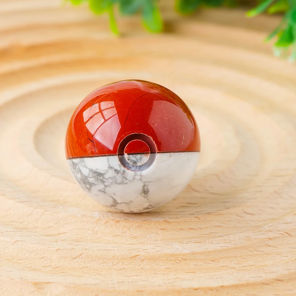 1PC 3cm Natural Healing Stone Pocket Monster Ball Red Jasper