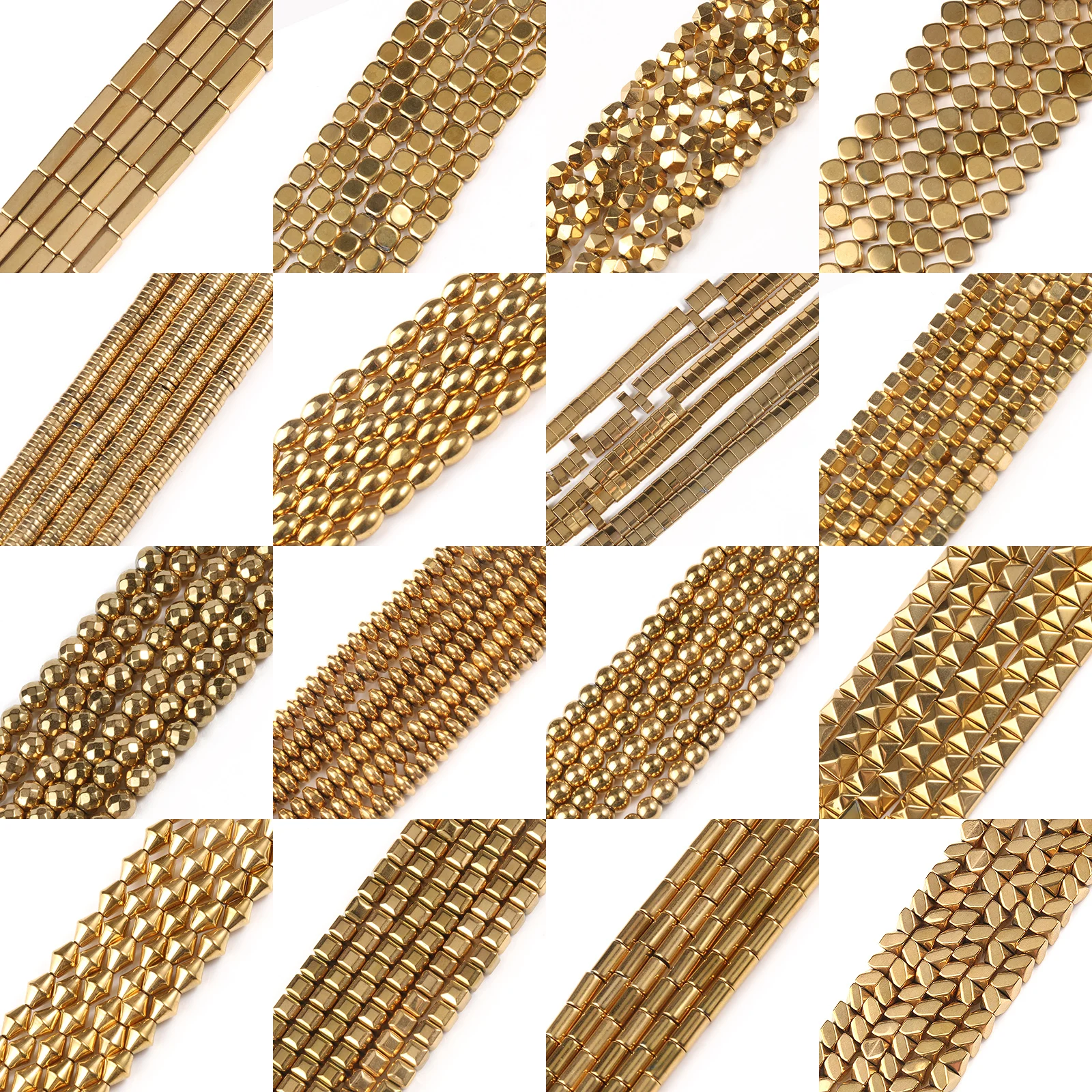 

Retention Color Gold Plated Natural Hematite Stone Beads Geometry Square Spacer Beads for Jewelry Making DIY Bracelet Neckalce