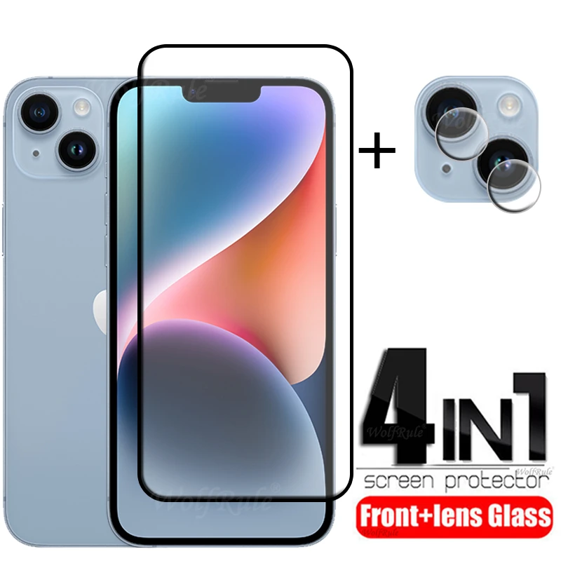 4-In-1 Per Iphone 14 Plus Glass Per Iphone 14 Plus Full Cover Screen Protector Per Iphone Se 2020 11 12 13 Pro Max 14 Plus Glass