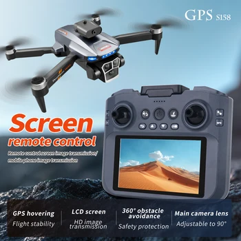 2025 S158 GPS Ritorno Drone Controllo dello schermo Pieghevole 8K HD Fotocamera 5G Motore brushless Flusso ottico Posizionamento RC Quadcopter RC Giocattolo