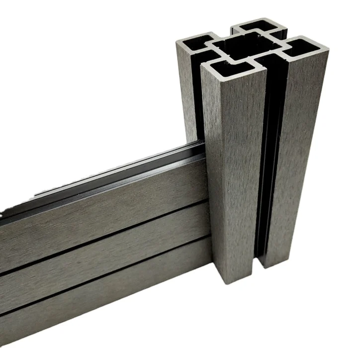 Wood Plastic With Metal Decoration Panel Composite Fence 5