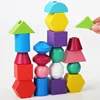 Montessori Wooden Toys Color Shape Matching Puzzle Game Colorful Beaded Color Cognition Early Educational Toys For Kids 6