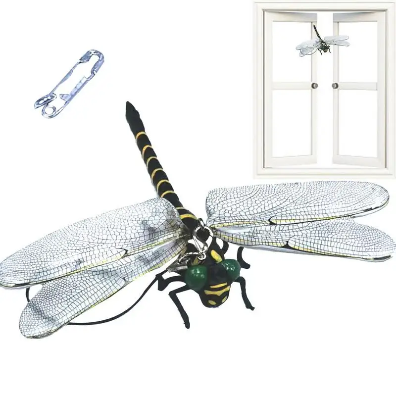 

Outdoor Fly Repeller 12cm Realistic Dragonfly Fly Control Device Multifunctional Silent Fly Control Tools Professional Dragonfly