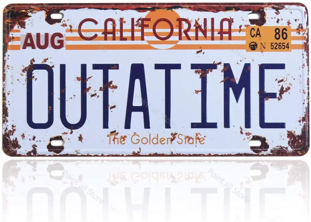 Outatime Back To The Future License Plate Decoration Embossed License