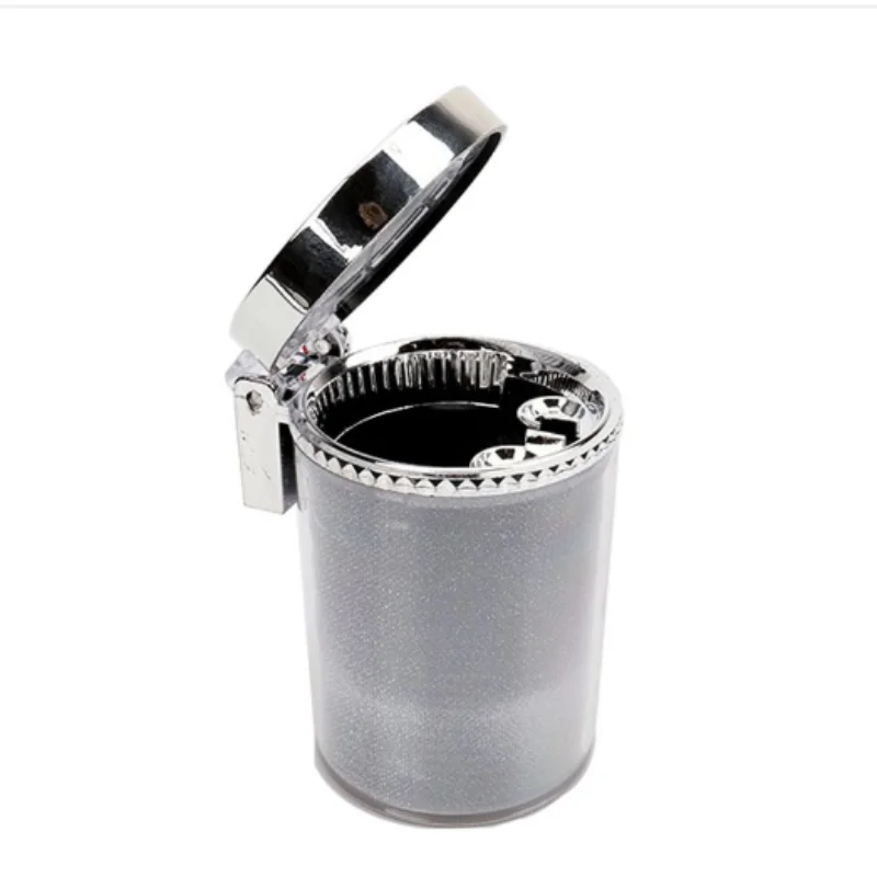 Car Ashtray With LED Light RGB Ambient Light Cigarette Cigar Ash Tray Container Trash can Portable Ashtray Auto Accessories