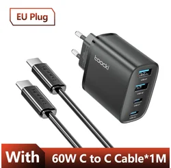 Toocki 40W GaN USB Charger with 4 - Port Fast Charging Capability - EU Black with cable
