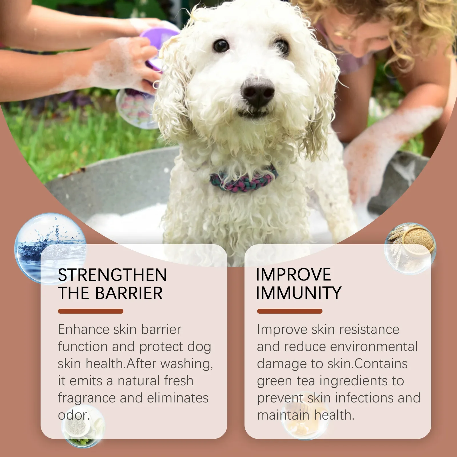 Yegbong Dog Shampoo, Pet Dog Hair Gentle Cleansing Shampoo Moisturizing and Supple Without Knots