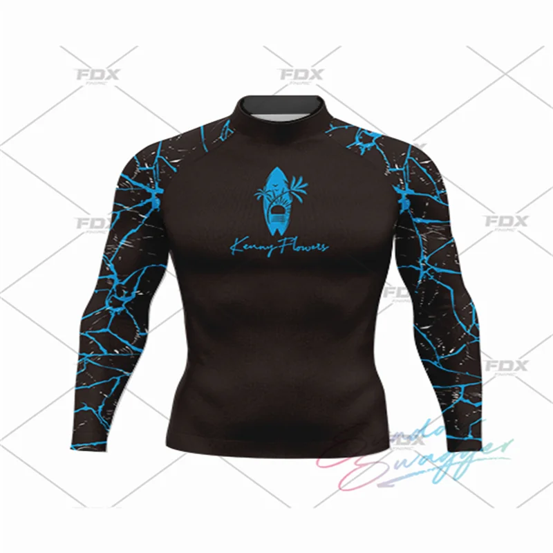 Men Surf Sunscreen Diving Suit Rash Protection T-Shirt Swimsuit Tight Short-Sleeved Swimming Floating UV Protection Diving Suit