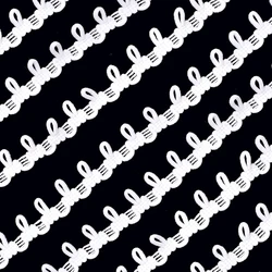 Buttonhole Ribbon Braid Trim with Elastic Loops - 20 Yards, 14mm White Corset Lace - 20 yards (White)
