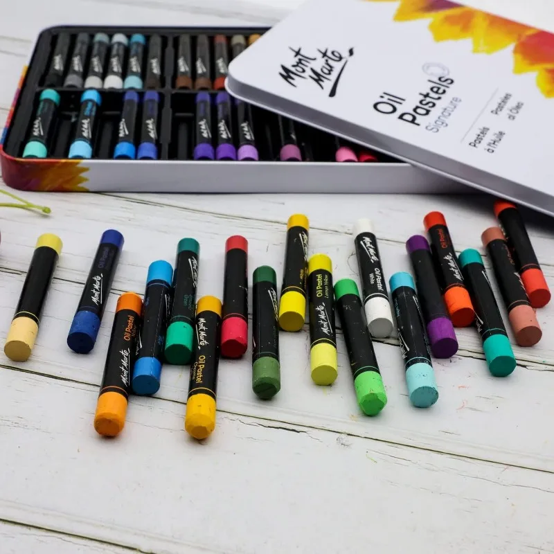 Mont Marte Oil Pastels Signature 12/36/48 Colors Art Vibrant Oil Pastel Set, Great Blending and Layering Coloring and Sketching