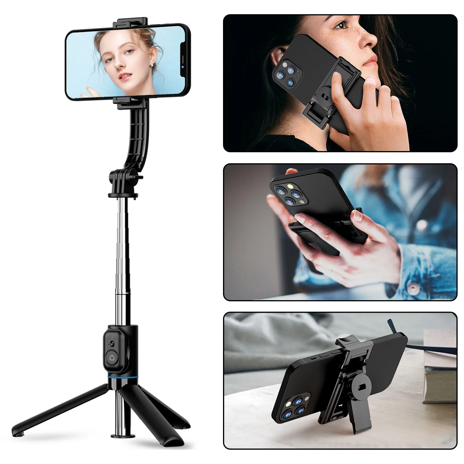 Michael J Fox Selfiebluetooth Selfie Stick Tripod With Detachable Clip For  Smartphones & Cameras