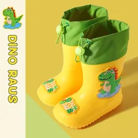 Children's Rain Boots Waterproof Anti-Slip Cartoon Design for Boys And Girls Nursery School Kids Rubber Shoes Baby Shoes