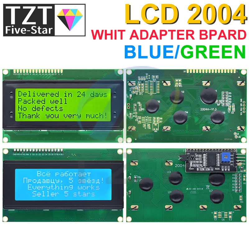 Ƶ̳  ̽  , LCD2004 + I2C 2004,   ׸ ũ, HD44780  LCD /w IIC/I2C, 20x4 2004A