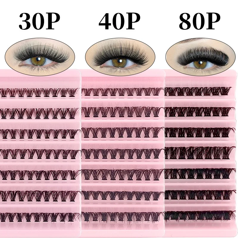 Eyelash Set MIAOJIE DIY 200pcs Individual Lashes Cluster D Curl 8-16mm Mix with Lash BondSeal and Applicator