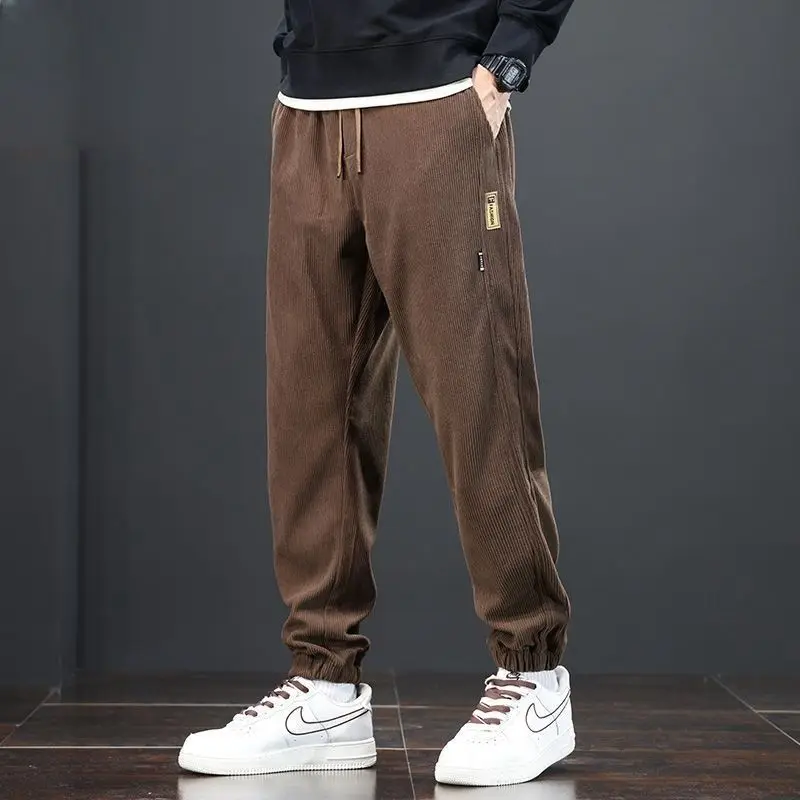 

Autumn Winter KPOP Fashion Style Harajuku Slim Fit Trousers Loose Plush Solid Pockets All Match Casual Pants Corduroy Leggings