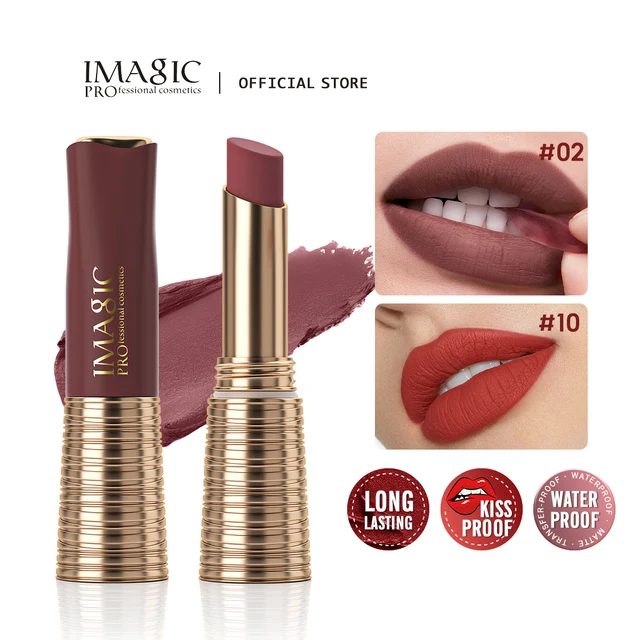 58056-ffe74d.jpg IMAGIC Lipstick Matte Long Lasting No-stick Lipstick Waterproof Makeup Lip Stick Smudge-free Classic Highly Pigmented Lip Tint