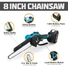 8 Inch Brushless Electric Chain Saw Cordless Woodworking Handheld Pruning Chainsaw Garden Cutting Tools for Makita 18V Battery 3